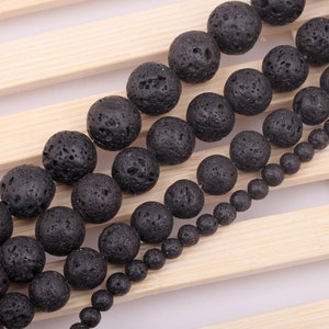 perles en pierre de lave naturelle