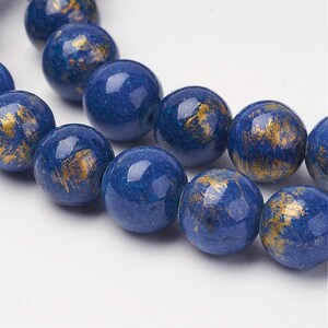 lot of 24 8 mm mashan jade beads dyed with gold powder