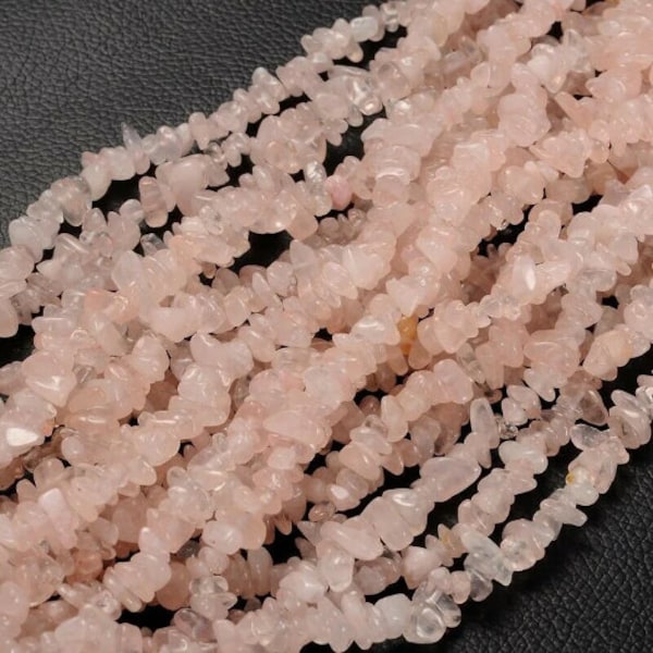 100 perles chips en quartz rose gemme naturel 5-8 mm