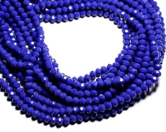 set of 50 Austrian faceted crystal beads 4 mm bluenight