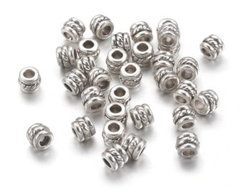 lot of 20 column beads 5.5 mm in Tibetan silver