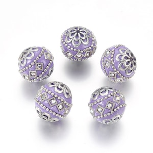 2 superb Indonesian beads in antique silver alloy 20 mm