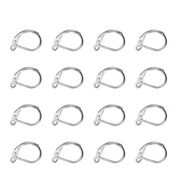 Lot De 20 Crochets Dormeuse En Acier Inoxydable Doré - 20x9 Mm, Pour Création De Bijoux, Neuf