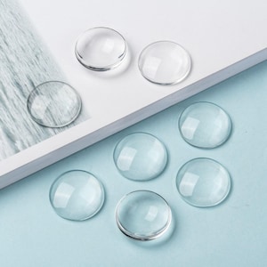2 cabochon in vetro trasparente tondo misura 40 mm