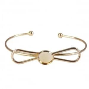 12 mm cabochon support bracelet in gold metal