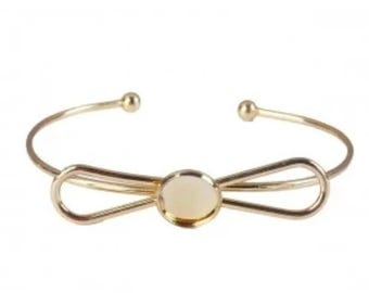 bracelet support cabochon 12 mm en métal doré