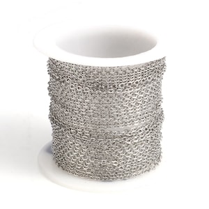 1 Meter Kabelgliederkette 2,2x1,7 mm aus Edelstahl