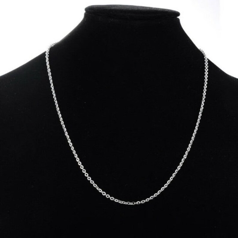 Collier Chaîne Maille Forçat en Acier Inoxydable Argent Mat 50 cm long image 1