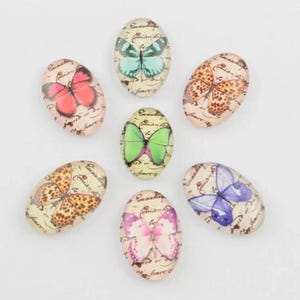 lot de 10 cabochons 13x18 mm  papillon