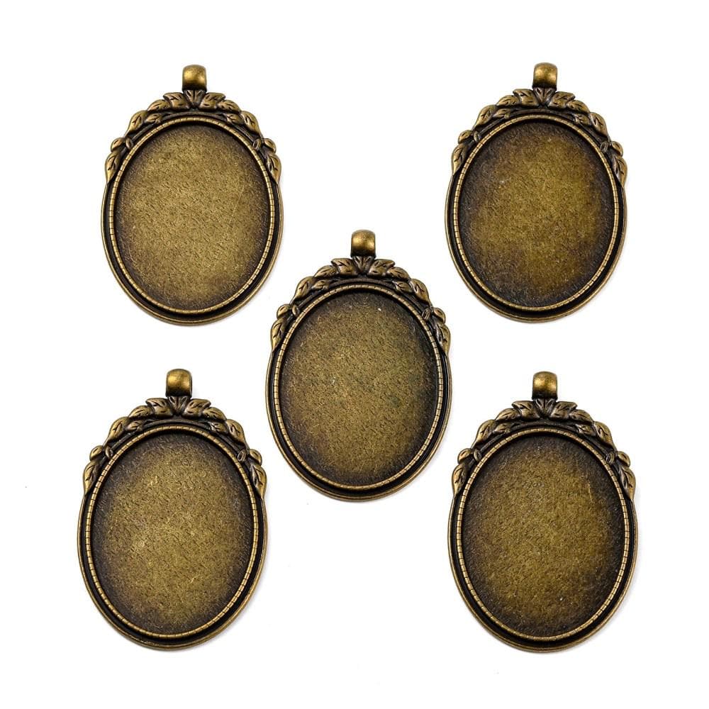 Lot De 2 Supports Pour Broche Vintage En Laiton Bronze - Dimensions 30x40 Mm, Neuf, Fabrication Française