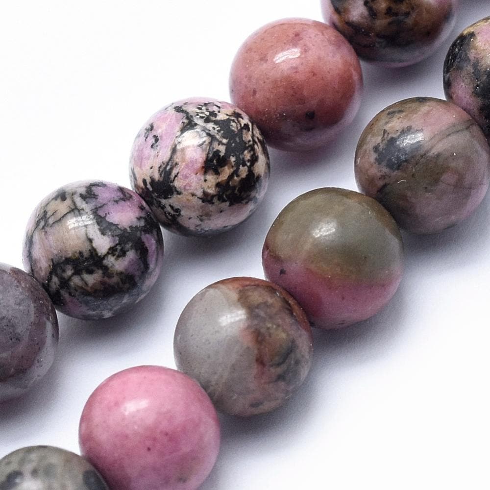 Lot De 54 Perles En Rhodonite Naturelle, 4 Mm, Trou 1 Mm – Déstockage, Couleur Rose/beige/noir