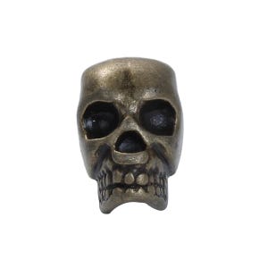 set of 5 Tibetan silver skull beads 12x8 mm bronze