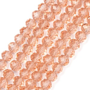 Lot De 100 Perles En Cristal De Bohème à Facettes - Couleur Rose Pêche Ab - Diamètre 6 Mm - Fabriqué En Tchécoslovaquie (vintage)