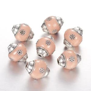 2 superb Indonesian beads in antique silver alloy 18 mm