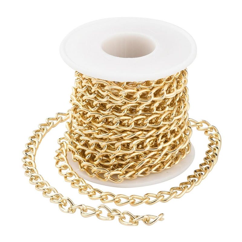 1 Mètre De Chaîne Grosse Maille En Aluminium Doré - Nouveau, Sans Marque, Pour Créations