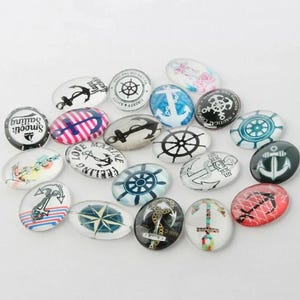 lot de 10 cabochons 13x18 mm " marin "
