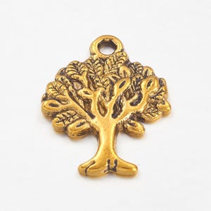 set of 5 tree of life charms 21x16 mm in Tibetan silver