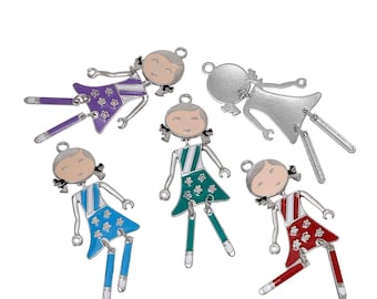 61x25 mm articulated kawaii doll charm