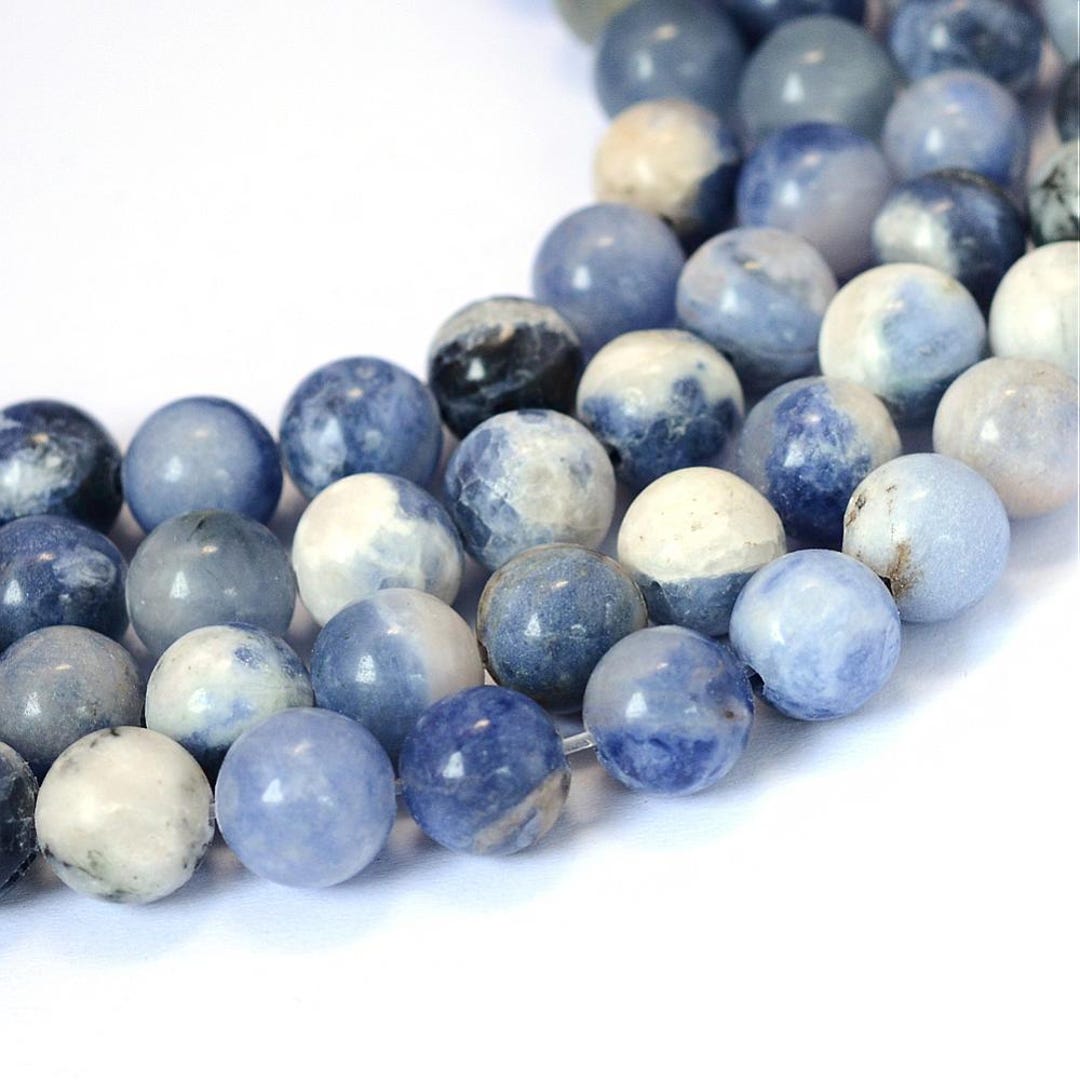 Lot De 24 Perles En Sodalite 8mm - Gemme Naturelle - Pour Création De Bijoux - Neuf