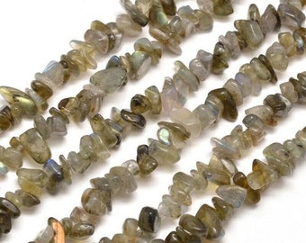 100 perles chips en labradorite gemme naturel 5-8 mm