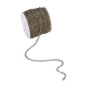 Bronze brass chain 3x2.5 mm convict mesh sold by the meter REF2000