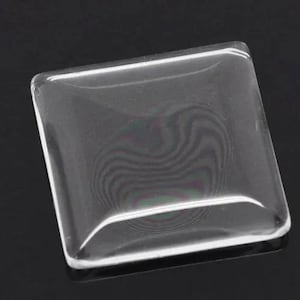 4 transparent square glass cabochons dimension 20x20 mm