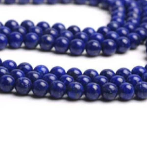 enfilade 30 Perles en Lapis Lazuli naturel 6 mm