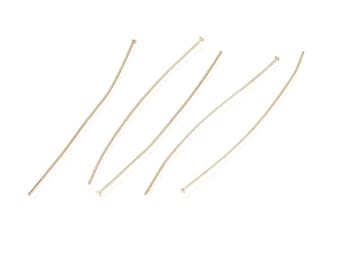 50 chiodi a testa piatta in acciaio inox, placcati oro, 40x0,7 mm