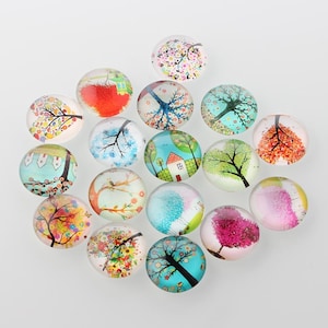 lot de 10 cabochons 25 mm " arbre de vie "