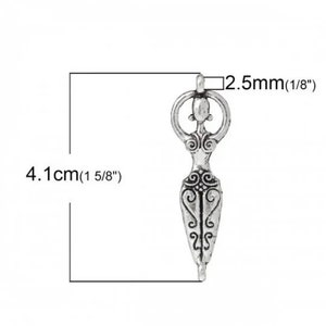 set of 2 Fertility Goddess Connector Charms Pendants 41x13 mm image 3