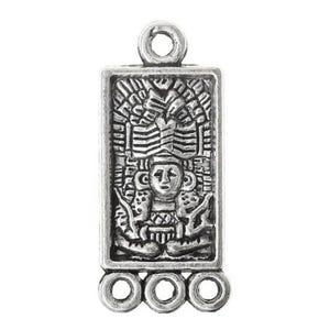 set of 4 Mayan pattern connectors 31x14 mm