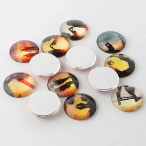 lot de 10 cabochons verre  20 mm "romantique "
