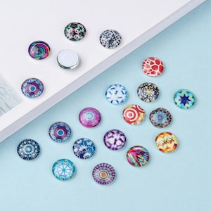 lot de 10 cabochons 18 mm  mandala