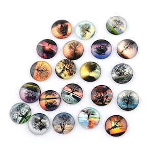 lot de 10 cabochons 25 mm " arbre de vie "