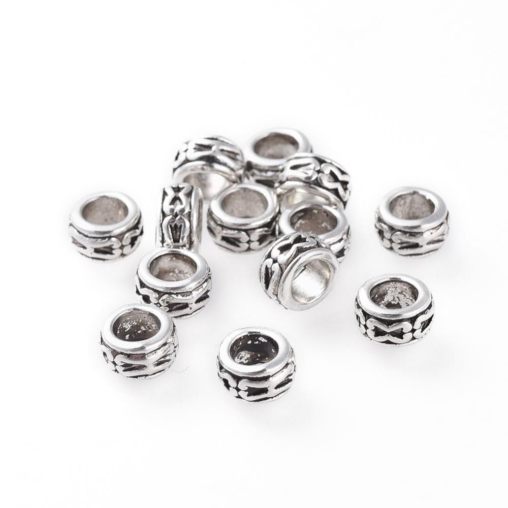 Lot De 20 Perles Intercalaires En Argent Tibétain Vieilli - Dimensions 7x4 Mm - Pour Bijoux