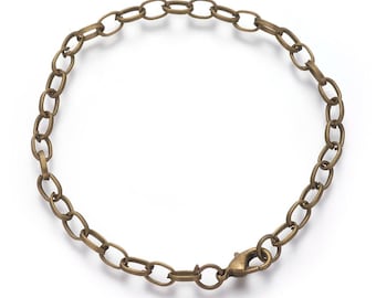 set of 5 round mesh bracelets 12x7 mm in bronze-colored metal to personalize