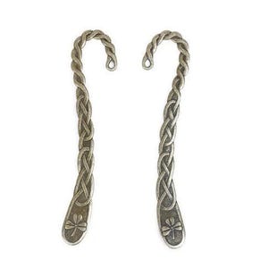 set of 2 bronze-colored metal bookmarks 12x3 cm