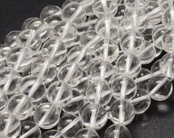 lot de 23 perles en cristal de roche naturelle 8 mm gemme naturel