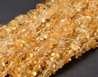 100 perles chips citrine gemme naturel