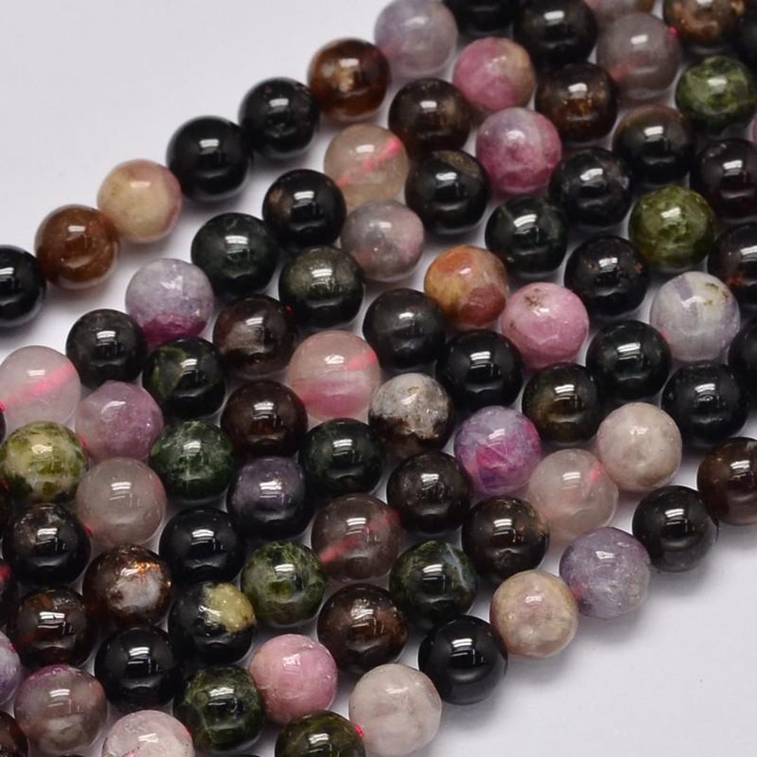 天然トルマリンビーズ30個入り 6mm - Etsy 日本