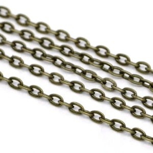 Bronze brass chain 2x1.5 mm convict mesh sold by the meter image 2