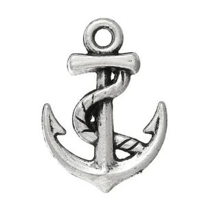 set of 5 marine anchor pendant charms 17x12 mm in Tibetan silver