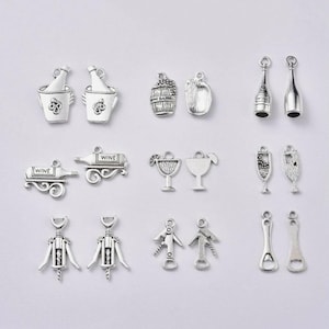 set of 9 “winegrower oenology theme” charms