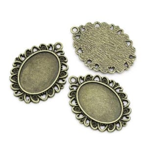 5er-Set Träger zum Anpassen für 25x18 mm Cabochons