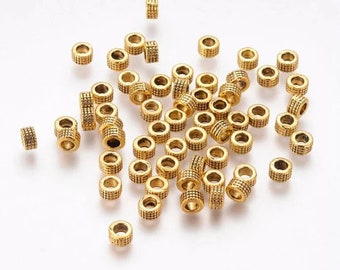 set of 25 pearls washer 5x3 mm golden