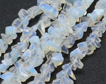 100 perles chips en opalite gemme naturel