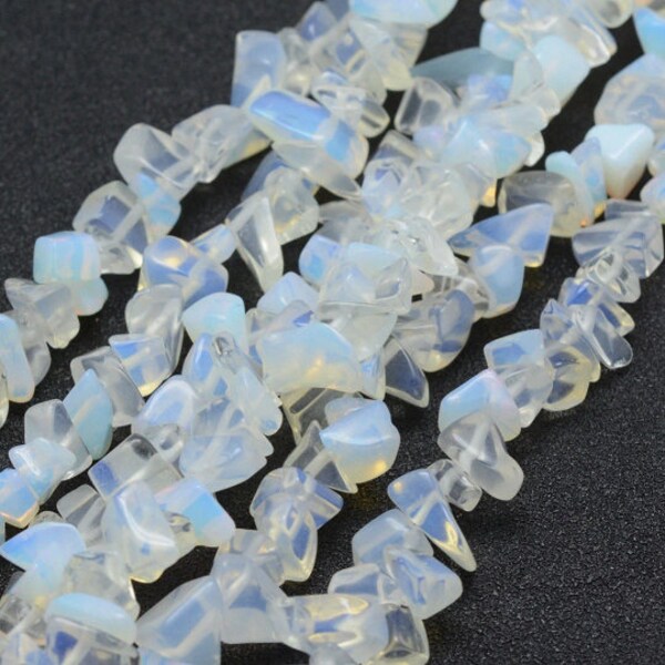 100 perles chips en opalite gemme naturel