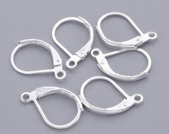 20 Surgical Stainless Steel Clip/Sleeper Earring Backs Silver