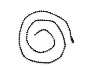 juego de 5 Collares cadena bola Acero Inoxidable negro 46 cm Eslabón tamaño 2mm