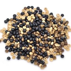 Conjunto de 300 contas de madeira de 4 mm